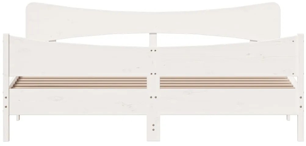vidaXL Σκελετός Κρεβ. Χωρίς Στρώμα Λευκό 180x200 εκ Μασίφ Πεύκο