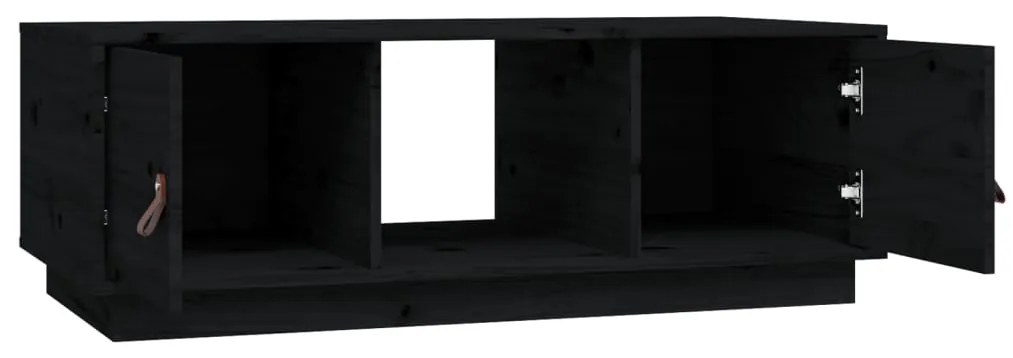 vidaXL Τραπεζάκι Σαλονιού Μαύρο 100x50x35 εκ. από Μασίφ Ξύλο Πεύκου