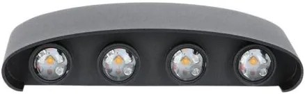 V-TAC Επιτοίχιο LED φωτιστικό UP-DOWN 7W IP65 μαύρο σώμα 3000K SKU: 218619