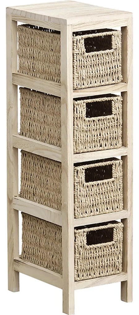 Έπιπλο 17x24x66 cm MDF με 4 Συρτάρια Eurocasa 9873 Μπεζ