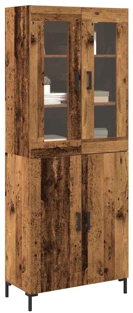 vidaXL Highboard Επιτοίχιο 2 pcs Παλαιό ξύλο 69.5 x 34 x 180 εκ.