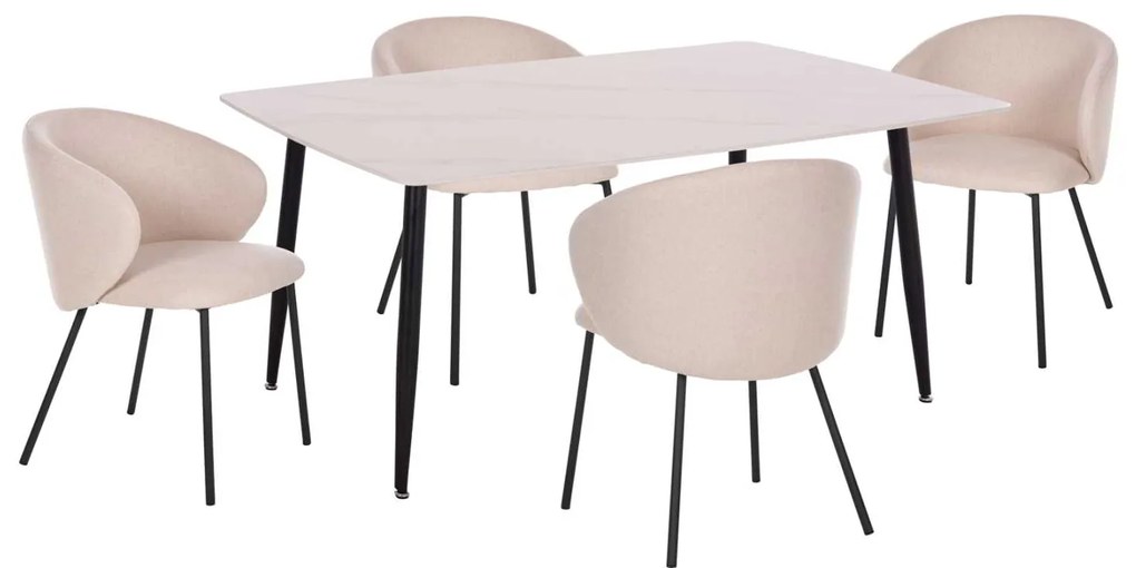 ΣΕΤ ΤΡΑΠΕΖΑΡΙΑΣ 5ΤΜΧ RAVEN HM21069.01 ΚΕΡΑΜΙΚΟ TOP ΛΕΥΚΟ ΜΑΡΜΑΡΟ & 4 ΚΑΡΕΚΛΕΣ