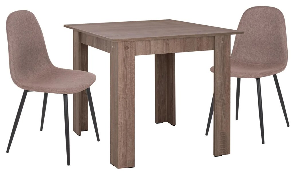 Σετ τραπεζαρίας C11619.07 3 τμχ σε Sonama oak και Μπέζ ύφασμα