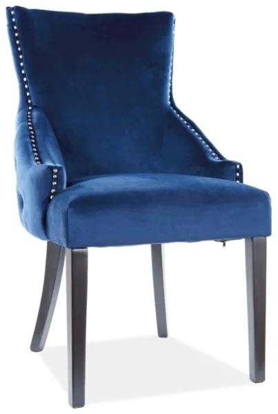 80-2017 Καρέκλα τραπεζαρίας επενδυμένη George 56x45x98 ξύλινα πόδια μαύρα/μπλε βελούδινο bluvel 86 DIOMMI GEORGEVCGR, 1 Τεμάχιο