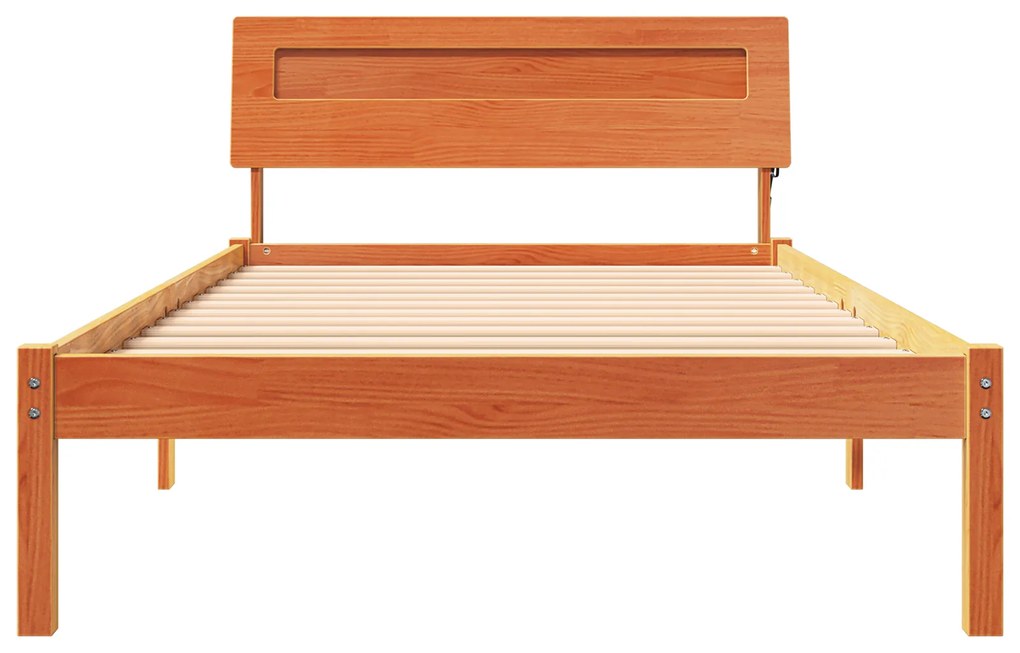 vidaXL Σκελετός Κρεβατιού Καφέ κεριού 75 x 190 cm Μασίφ ξύλο πεύκου
