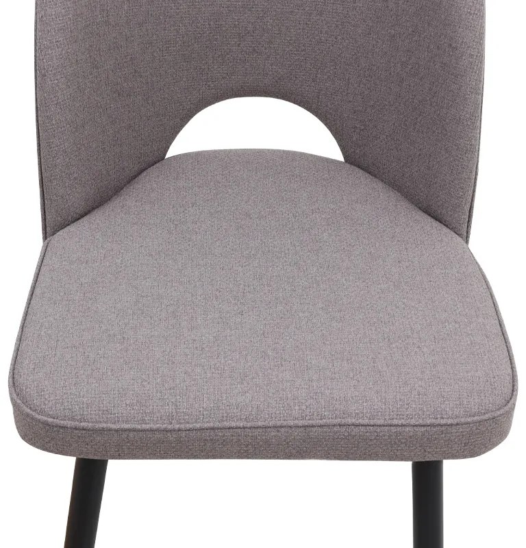 Καρέκλα τραπεζαρίας Christy Megapap ανοιχτό μπεζ ύφασμα - μεταλλικό μαύρο πόδι 47x59x90εκ.