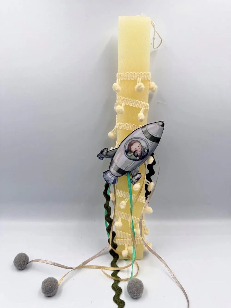 Διάστημα πύραυλος Αρωματική λαμπάδα ν.1 - Σετ Λαμπάδα και πλάτη