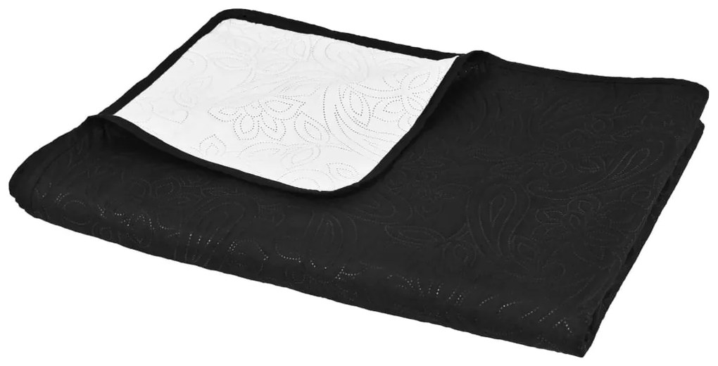 vidaXL Κουβερλί Καπιτονέ Διπλής Όψης Ασπρόμαυρο 170 x 210 εκ.