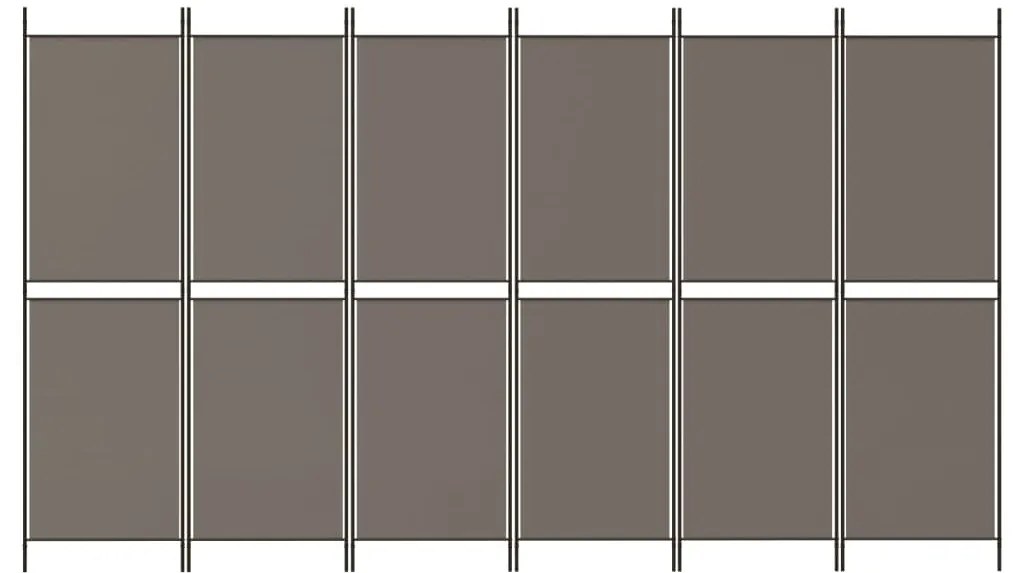 vidaXL Διαχωριστικό Δωματίου με 6 Πάνελ Ανθρακί 300x180 εκ. από Ύφασμα