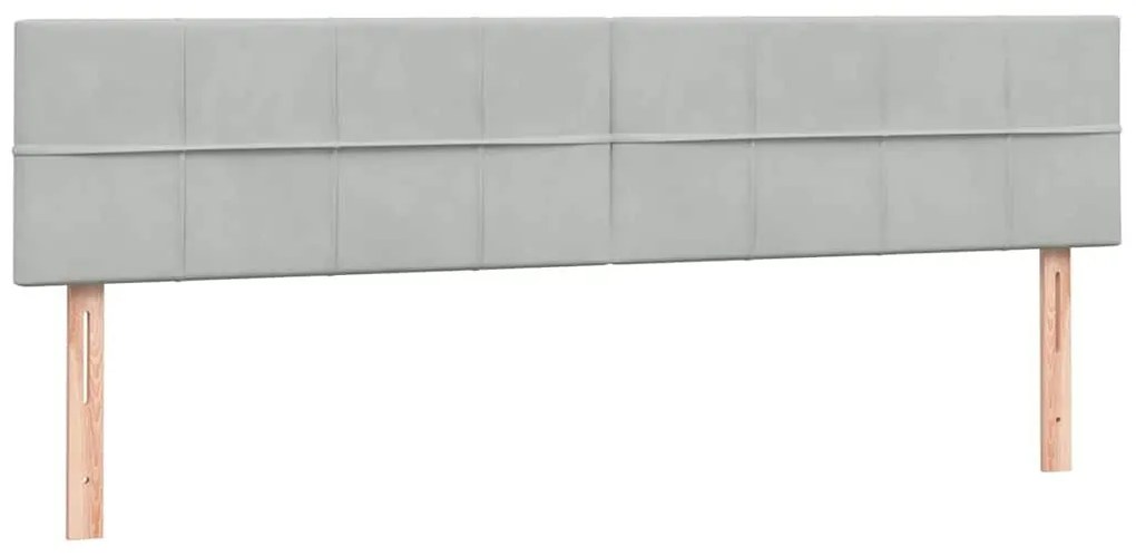 Κρεβάτι Boxspring με Στρώμα Ανοιχτό Γκρι 180x210 εκ. Βελούδινο - Γκρι