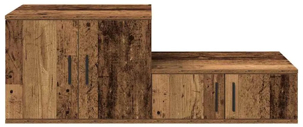 vidaXL Ντουλάπι αποθήκευσης 2 pcs Παλιό ξύλο 118 x 41 x 40 εκ