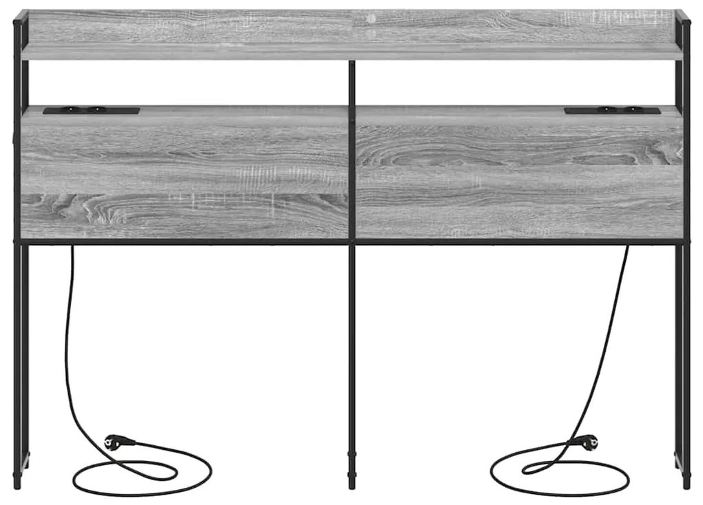 vidaXL Κεφαλάρι Αποθήκης με ράφι Γκρι sonoma 140 cm Επεξεργασμένο ξύλο