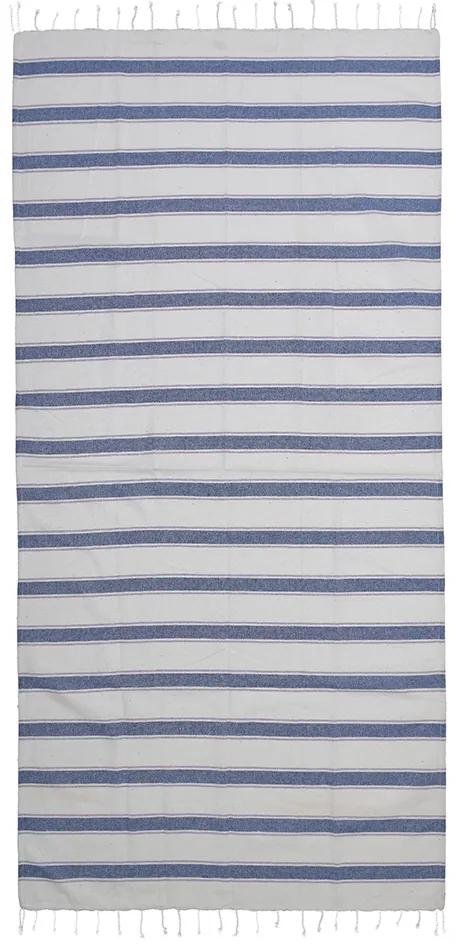 Πετσέτα Θαλάσσης Pestemal Βαμβακερή Μπλε-Λευκή 90x180εκ. ble 5-46-509-0036