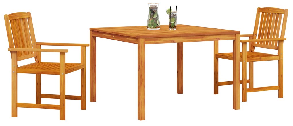 vidaXL Σετ Εξωτερικού Φαγητού 3 pcs Καστανό 110 x 110 x 75 cm