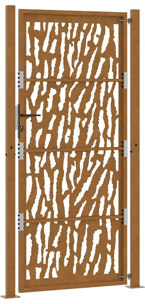 Πύλη κήπου 105x205 cm Weathering Steel Trace Design - Καφέ