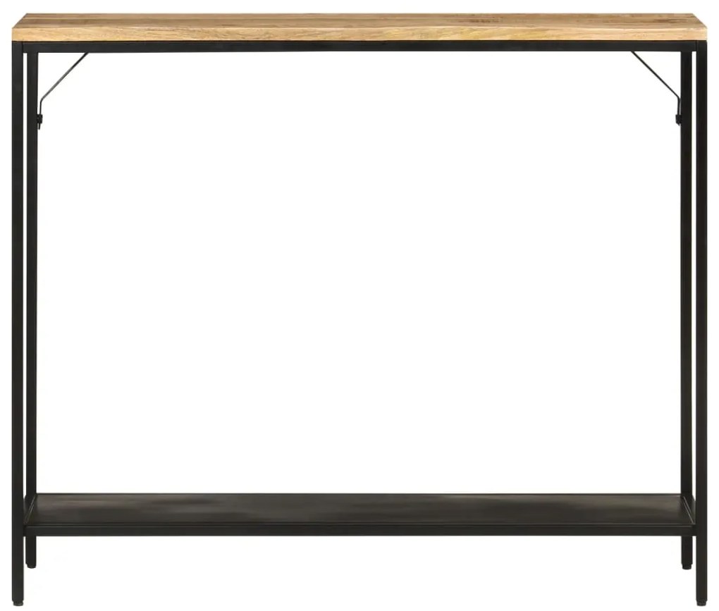 vidaXL Τραπέζι Κονσόλα 90x30x75 εκ. Μασίφ Ακατ. Ξύλο Μάνγκο/Σίδηρο
