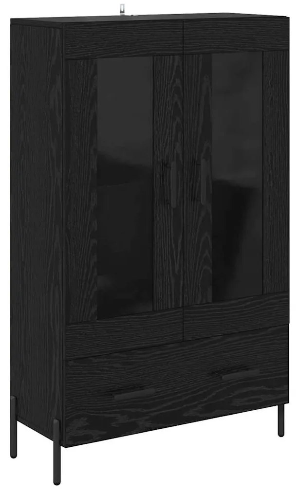 vidaXL Highboard με συρτάρι Corona Μαύρη Οξυά 69,5 x 31 x 115 εκ.