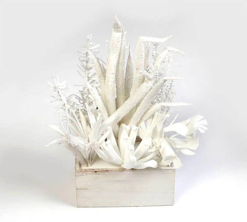 Τεχνητό Παχύφυτο Σε Γλάστρα MAP235K4 20x20x45cm White Espiel Polyethylene