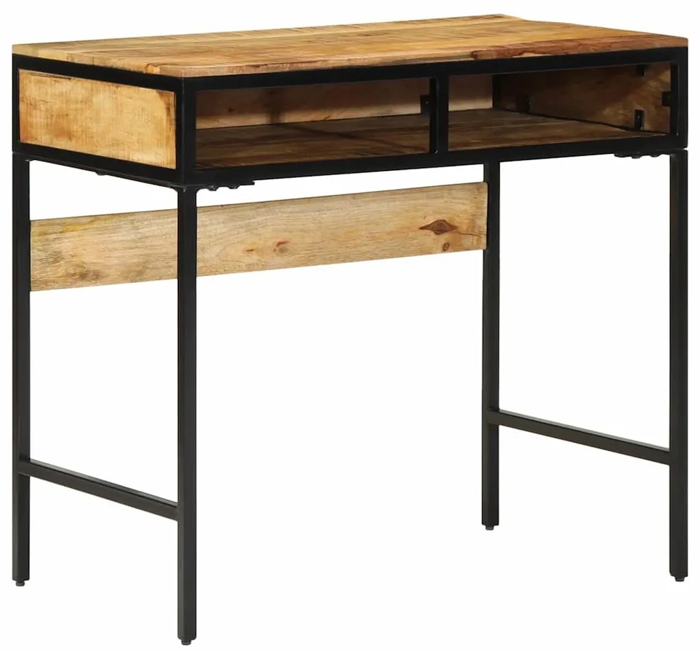 vidaXL Γραφείο γραφής με ράφι Καφέ 80 x 50 x 75 cm Στερεό ξύλο μάνγκο