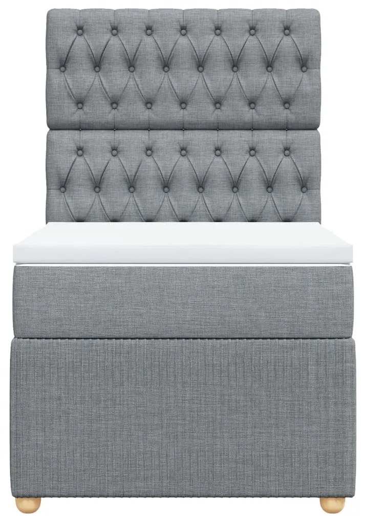 vidaXL Κρεβάτι Boxspring με Στρώμα Ανοιχτό Γκρι 80x200 εκ. Υφασμάτινο