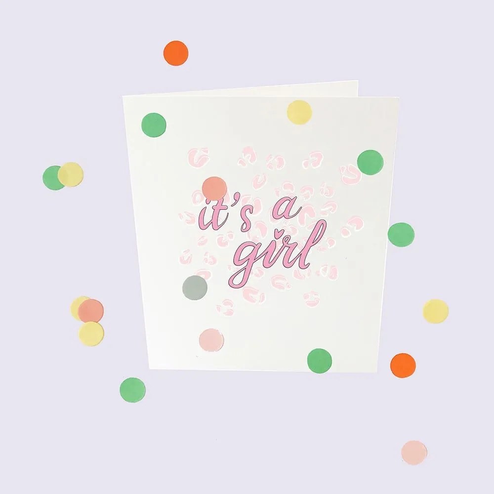 Ευχετήρια Κάρτα Κονφετί It's A Girl GL-BC-10 10x9cm Multi The Gift Label