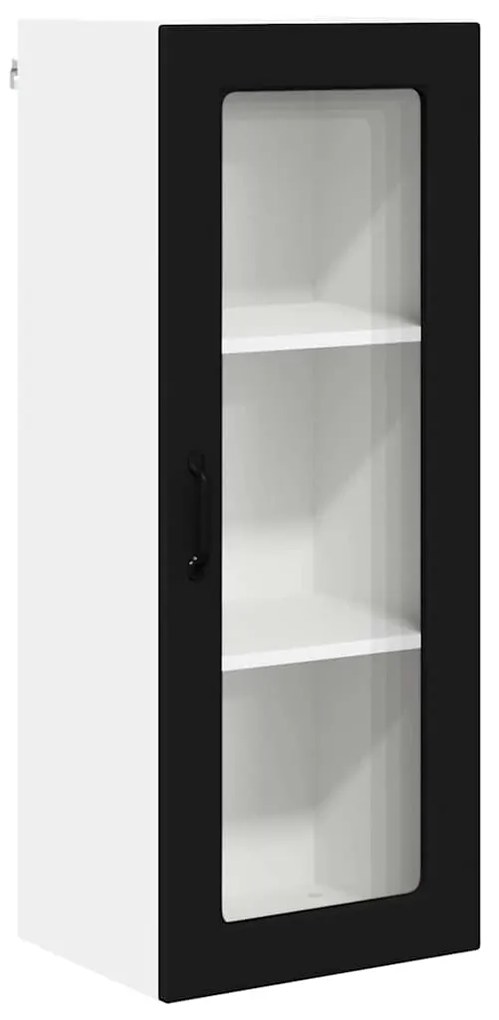 vidaXL Κρεμαστό ντουλάπι κουζίνας με ράφι Μαύρο 40 x 31 x 100 εκ.