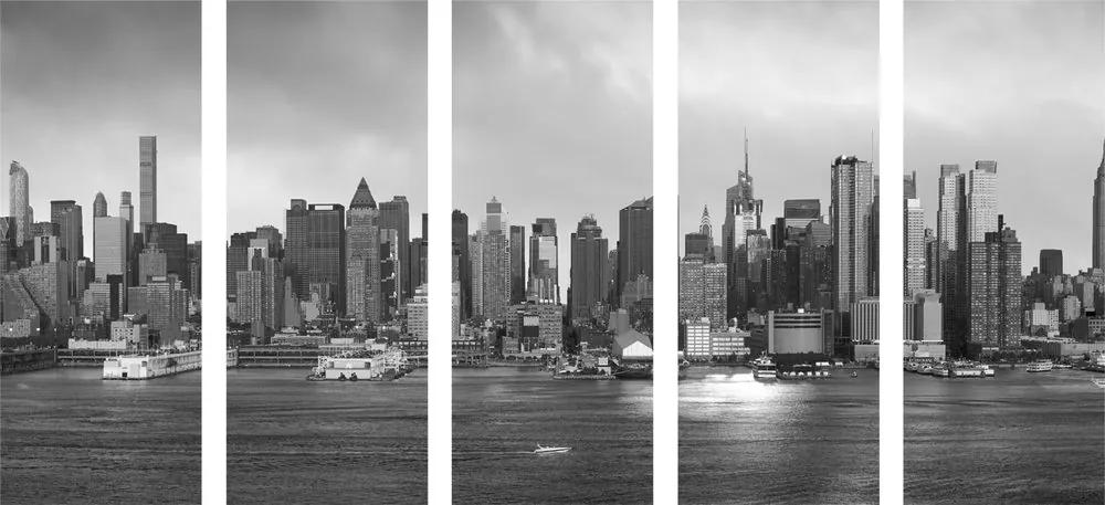 Εικόνα 5 τμημάτων μοναδική Νέα Υόρκη σε ασπρόμαυρο - 200x100
