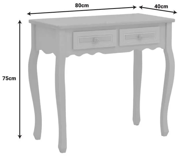 Κονσόλα Joliene Inart mdf σε λευκή αντικέ-φυσική απόχρωση 80x40x75εκ 100x42x61 εκ.