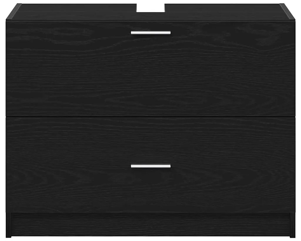 vidaXL Ντουλάπι Νεροχύτη Μαύρη Οξυά 78 x 37 x 59 cm Επεξεργασμένο ξύλο