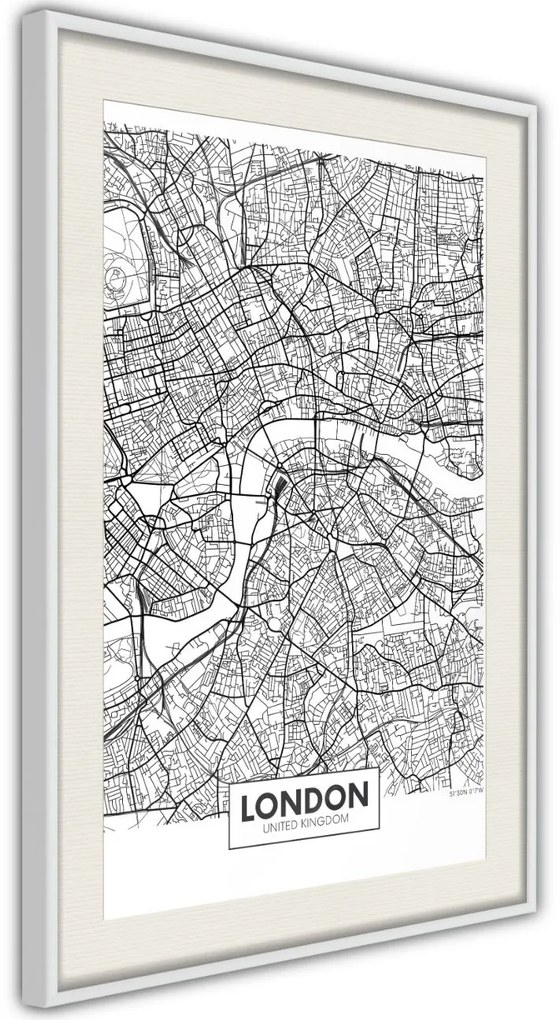 Αφίσα - City Map: London - 20x30 - Χρυσό - Χωρίς πασπαρτού