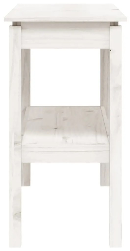 Τραπέζι κονσόλα άσπρο 110x40x75 εκ. από Μασίφ Ξύλο Πεύκου - Λευκό
