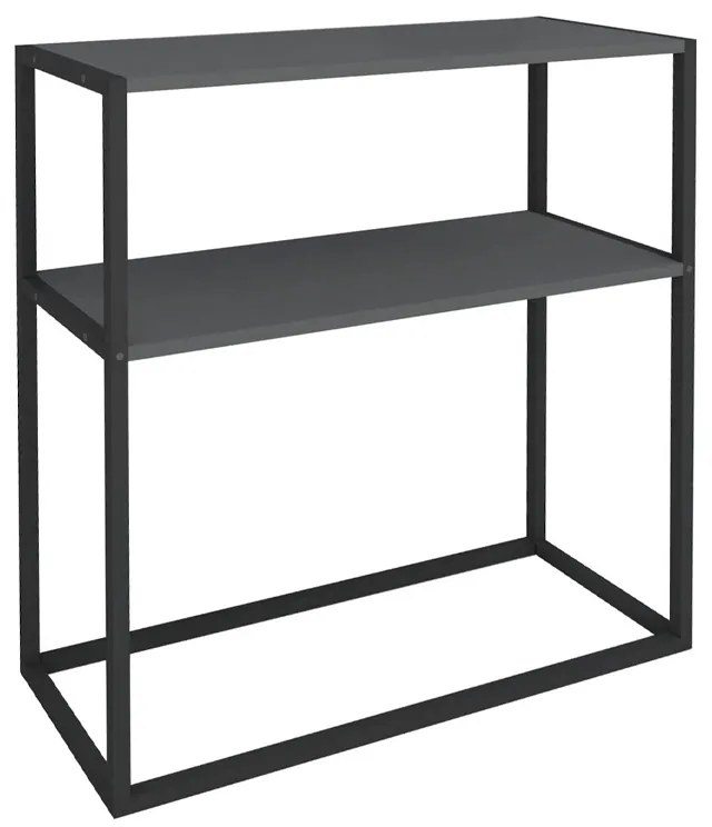 Κονσόλα Castel Megapap μεταλλική - μελαμίνης χρώμα μαύρο - ανθρακί 90x33,5x90εκ.