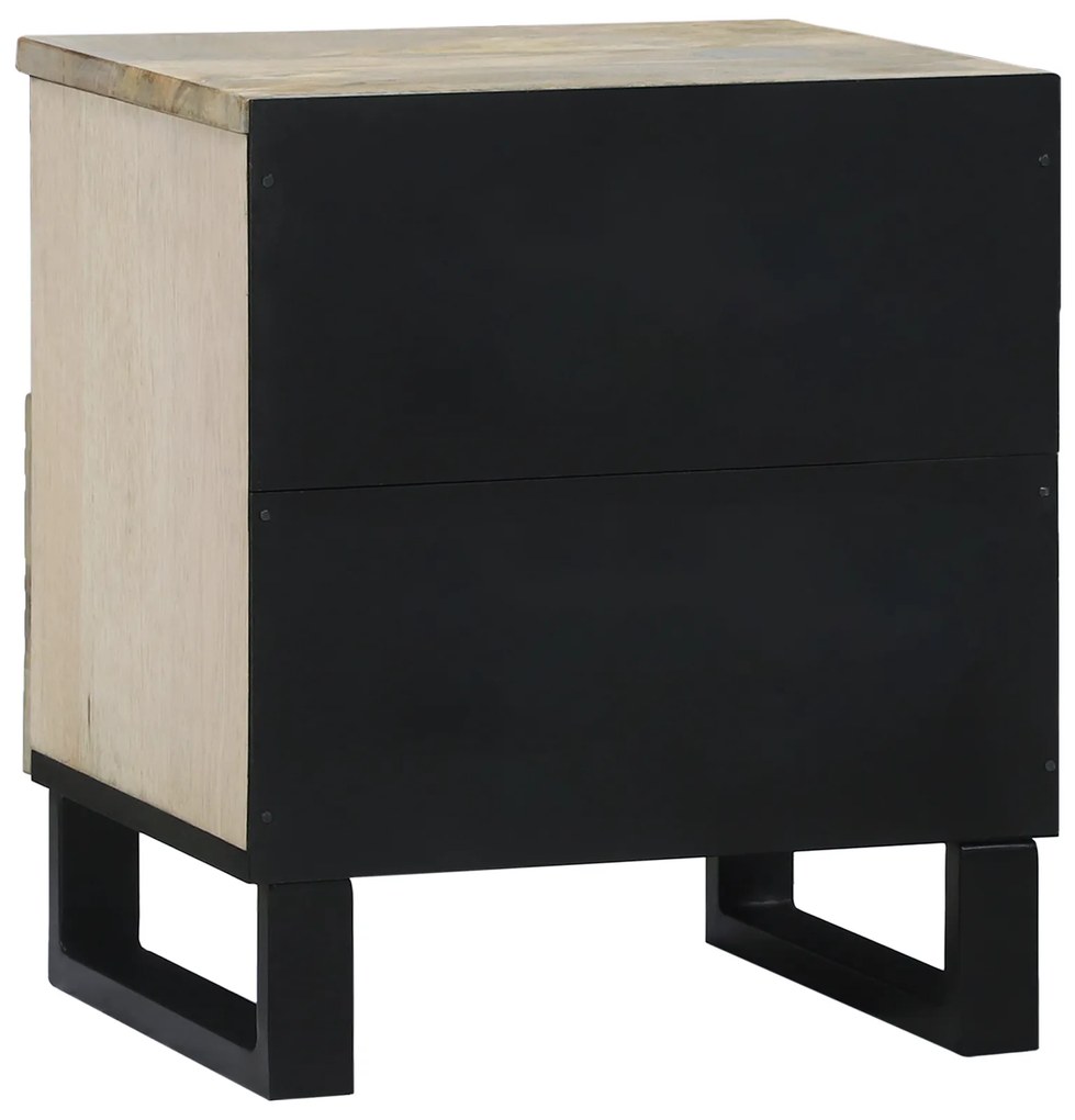 vidaXL Κομοδίνα με συρτάρι Λευκό και μαύρο 40 x 33 x 46 εκ.