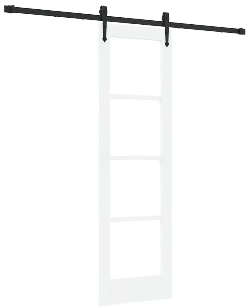 vidaXL Ολισθητή Πόρτα Λευκό 61 x 198.5 εκ. Ξύλο και μέταλλο