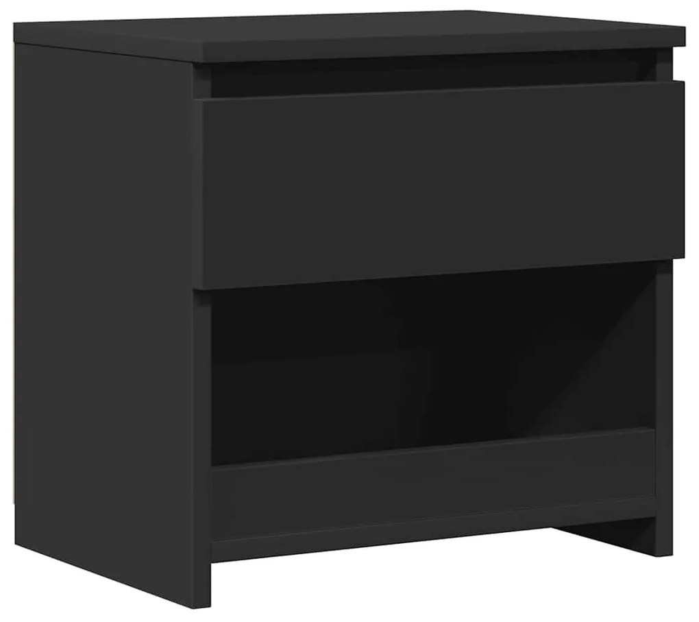 vidaXL Κομοδίνο Μαύρο 40 x 30 x 39 εκ. από Επεξ. Ξύλο