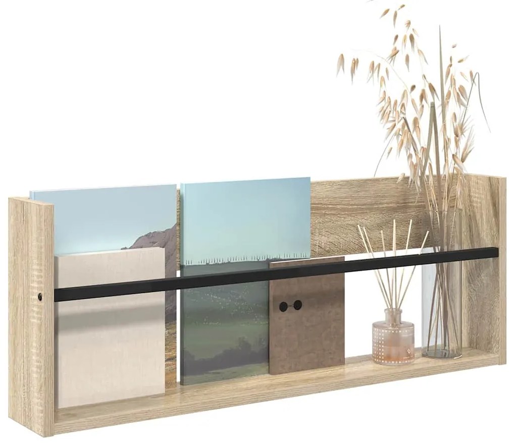 vidaXL Ράφι Περιοδικών Δρύς Sonoma 80 x 12 x 30 εκ Επεξεργασμένο ξύλο