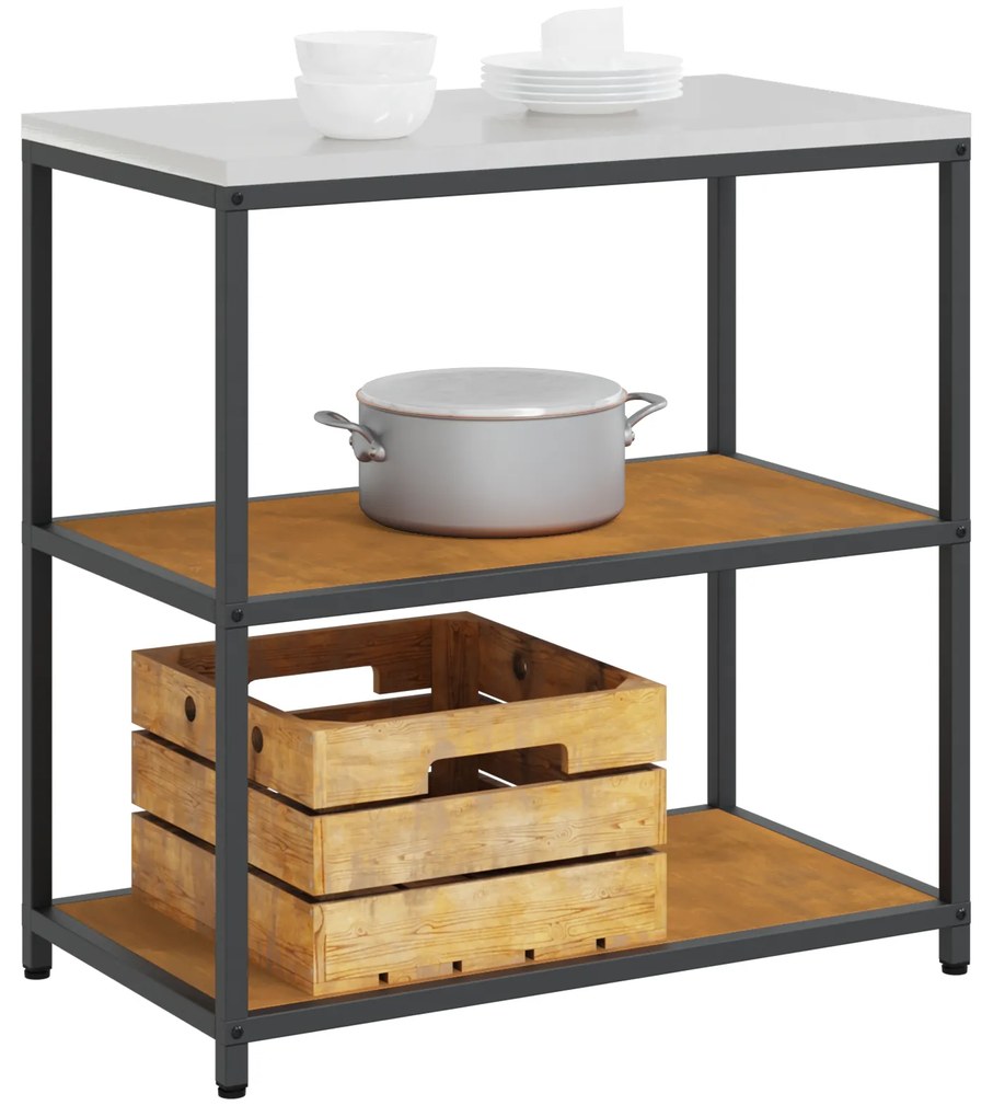 vidaXL Ράφι Αποθήκευσης Κουζίνας με ράφι Σκ rusty 60 x 50 x 92 εκ.