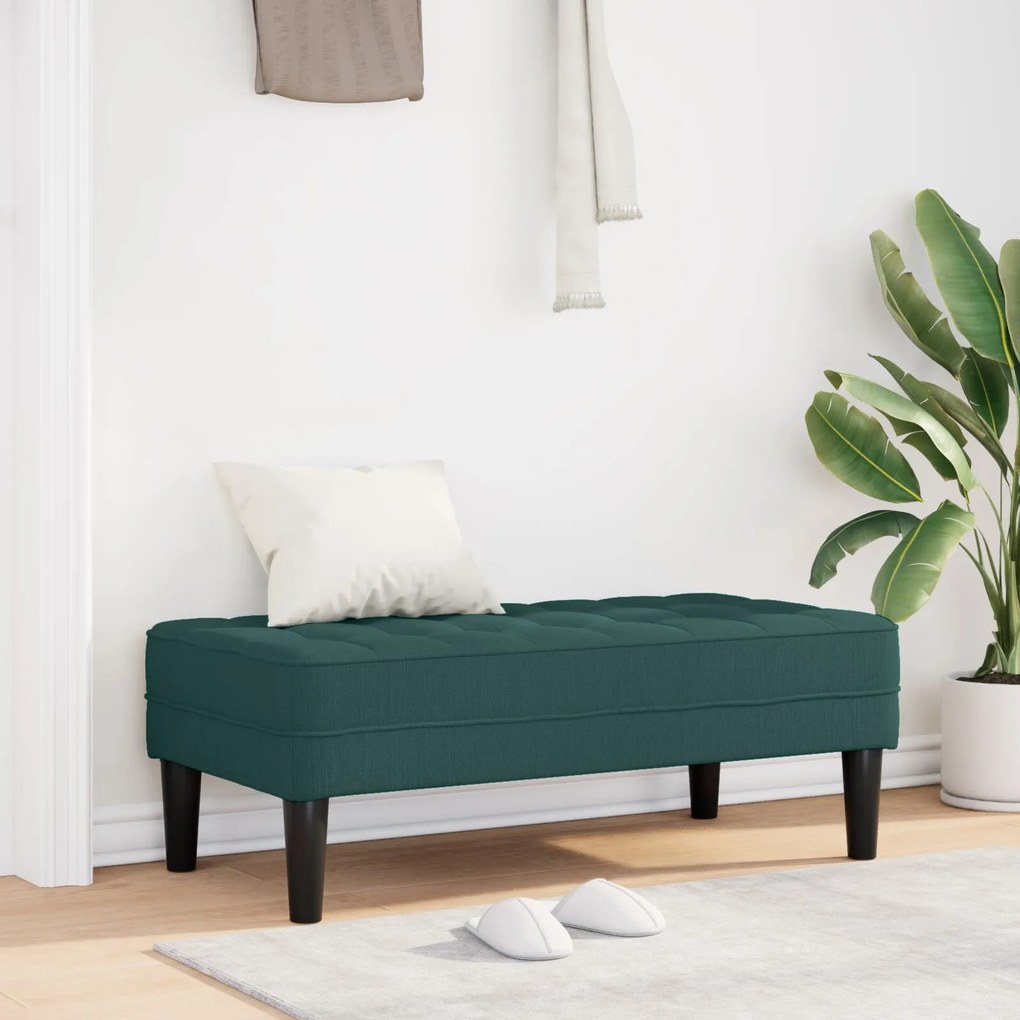 vidaXL Παγκάκι Σκούρο Πράσινο 113x57x39 εκ. Υφάσματος