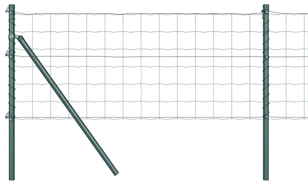 vidaXL Φράχτης με Στήλες. Πράσινο 0.8 x 25 m Ατσάλι