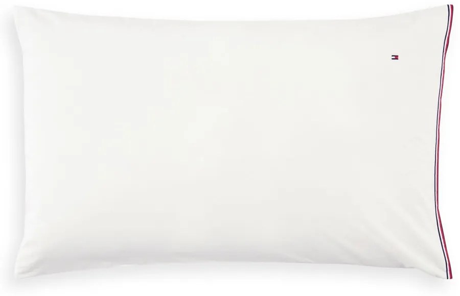 Μαξιλαροθήκη Ribbon 714009 White Tommy Hilfiger 50X80 100% Βαμβακερό Περκάλι