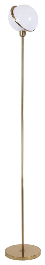 00500 GloboStar®  HUDSON 00500 Μοντέρνο Επιδαπέδιο Φωτιστικό Μονόφωτο 1 x E27 IP20 Χρυσό Αλουμίνιο με Λευκό Πλαστικό - Μ20 x Π20 x Υ177cm