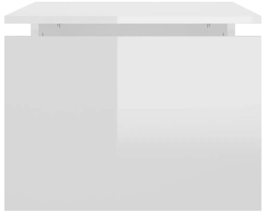 vidaXL Τραπεζάκι Σαλονιού Γυαλ. Λευκό 68 x 50 x 38 εκ. από Επεξ. Ξύλο