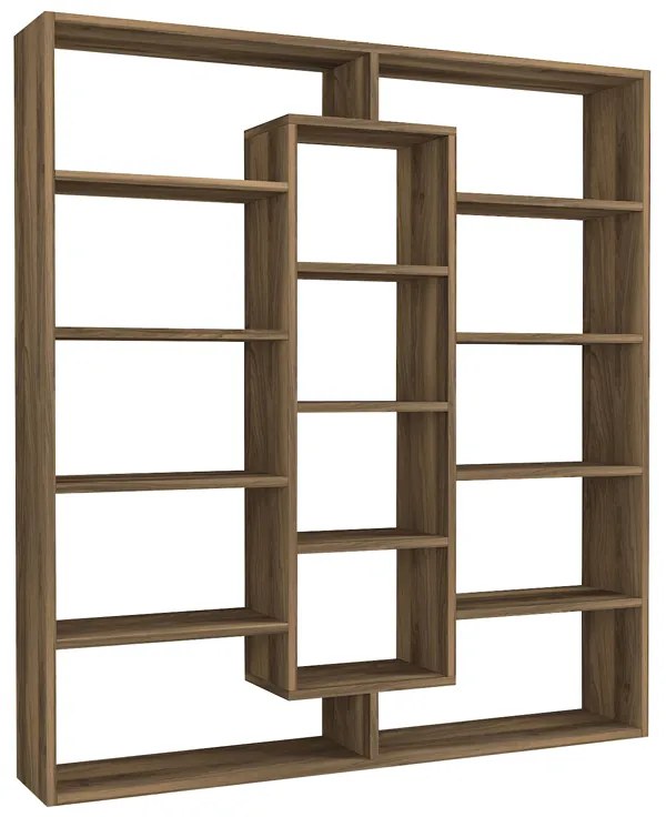 Βιβλιοθήκη Ample Megapap χρώμα καρυδί 125x22x135,7εκ.