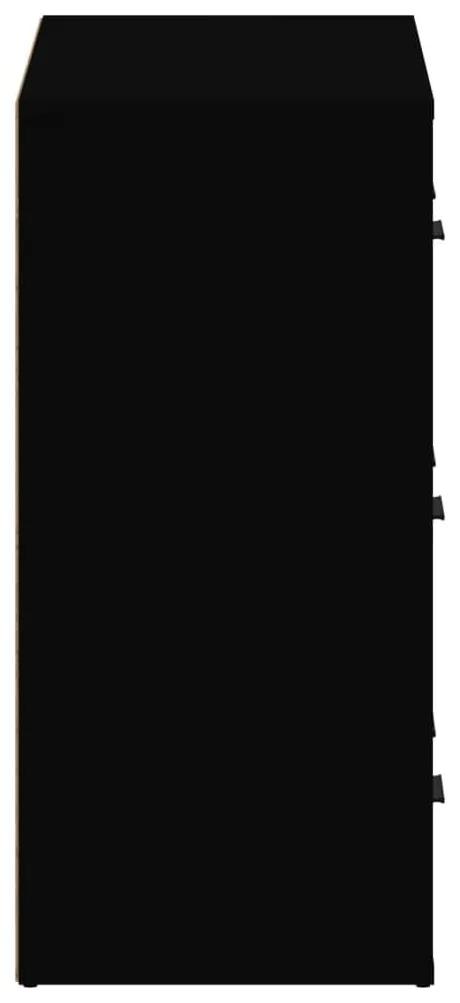 Ντουλάπι 2 τεμ. Μαύρο από Επεξεργασμένο Ξύλο - Μαύρο