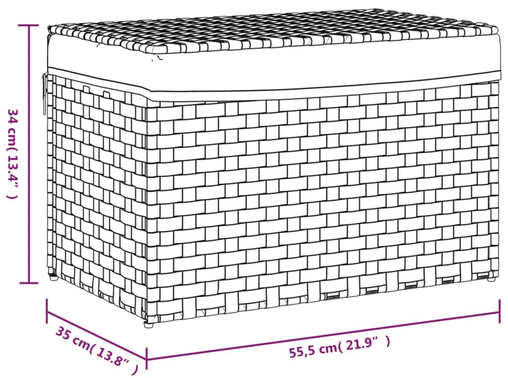 Καλάθι Πλυντηρίου με Καπάκι Μαύρο 55,5 x 35 x 34εκ. Συνθ. Ρατάν - Μαύρο