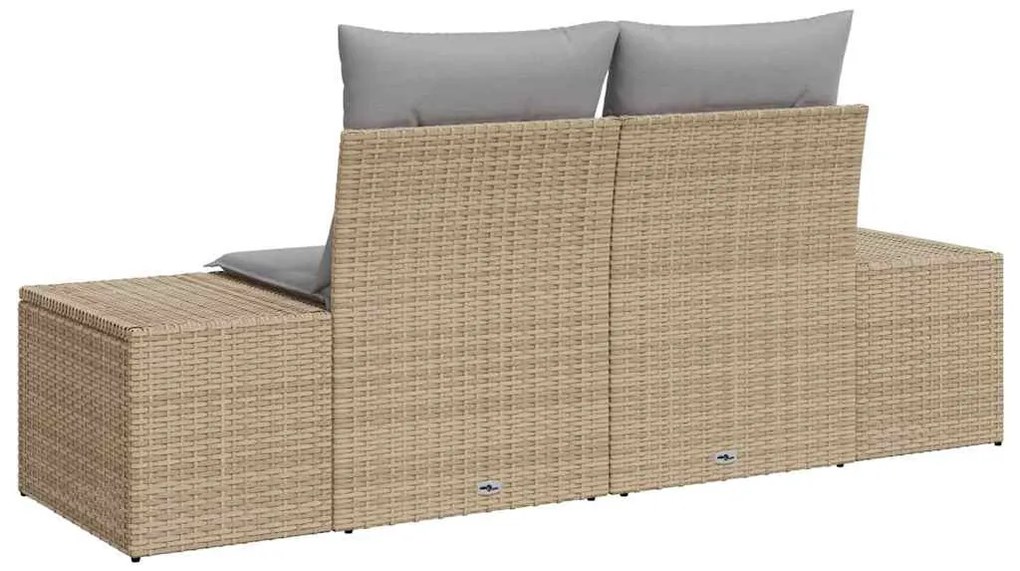vidaXL Καναπές Κήπου με μαξιλάρι Μπεζ 123 x 62 x 69εκ συνθετικό ρατάν