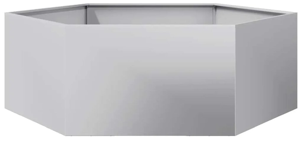vidaXL Ζαρντινιέρα Κήπου Εξάγωνη 138x120x45 εκ. Γαλβανισμένο Χάλυβα