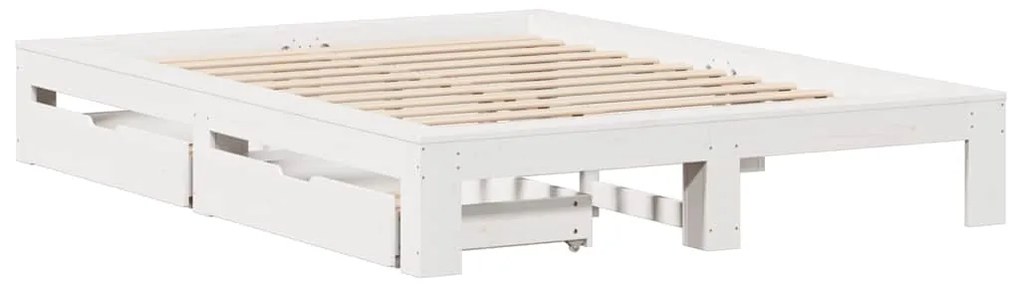 vidaXL Σκελετός Κρεβ. Χωρίς Στρώμα Λευκό 160x200 εκ Μασίφ Πεύκο