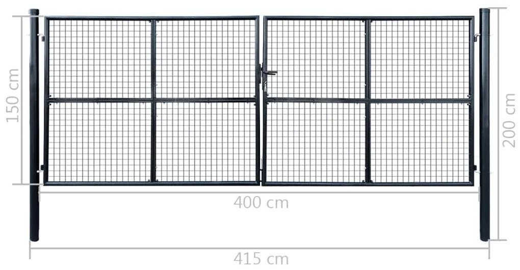 ΠΟΡΤΑ ΠΕΡΙΦΡΑΞΗΣ ΜΕ ΠΛΕΓΜΑ ΓΚΡΙ 400 X 150 ΕΚ. ΓΑΛΒΑΝ. ΧΑΛΥΒΑΣ 143377