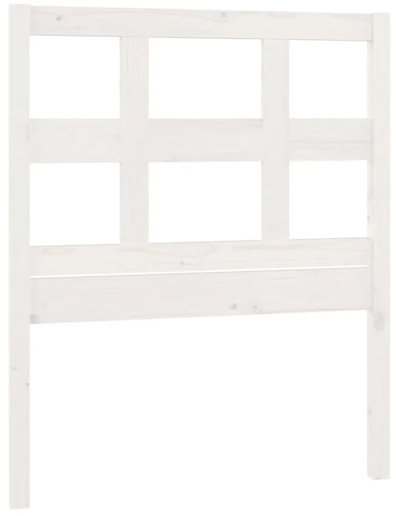 vidaXL Κεφαλάρι Κρεβατιού Λευκό 80,5 x 4 x 100 εκ. Μασίφ Ξύλο Πεύκου